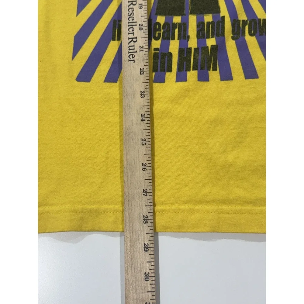 Jesus Yellow‎ Christian Religious Graphic T-Shirt Live Learn Grows COLOSSIANS L